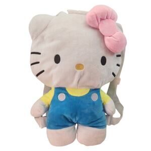 Hello Kitty Pink Bow 14” Plush Backpack Small Zippered Pocket‎